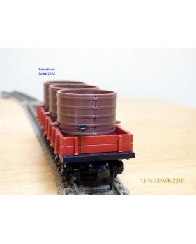 MANTUA 723 020, wagon plat ancien à bogies avec citernes Pennsylvania PRR  neuf  BO