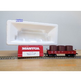 MANTUA 723 020, wagon plat ancien à bogies avec citernes Pennsylvania PRR  neuf  BO