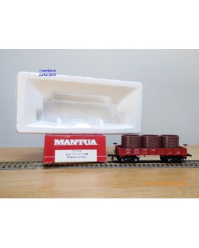 MANTUA 723 020, wagon plat ancien à bogies avec citernes Pennsylvania PRR  neuf  BO