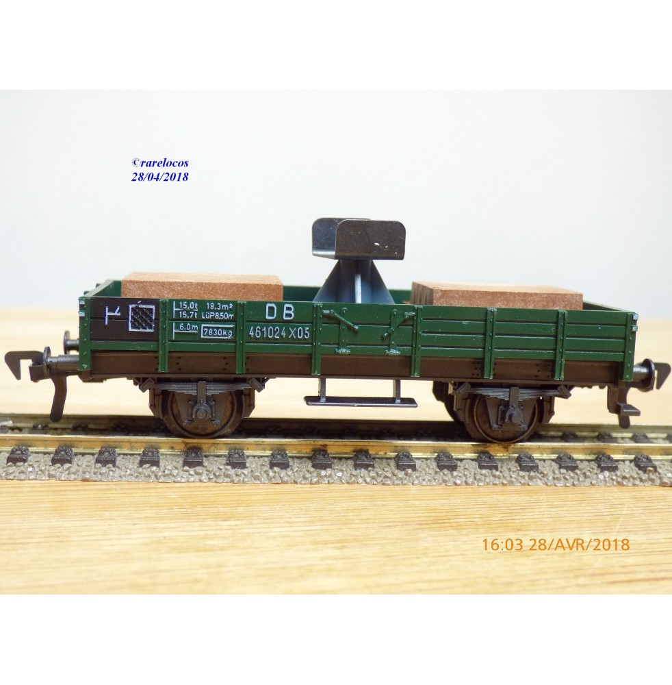 FLEISCHMANN 5201, wagon plat  avec support de flêche de grue    DB   neuf   BO