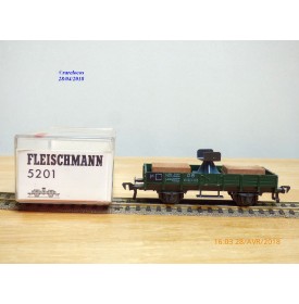 FLEISCHMANN 5201, wagon plat  avec support de flêche de grue    DB   neuf   BO