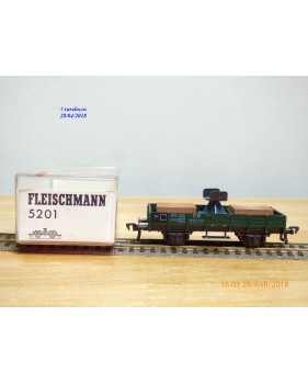 FLEISCHMANN 5201, wagon plat  avec support de flêche de grue    DB   neuf   BO