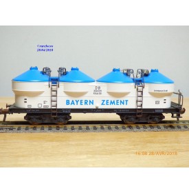 Fleischmann 5480,  wagon trémie silos à ciment  type Kkds 55   BAYERN  ZEMENT   DB    BO