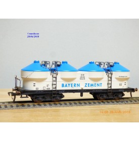 Fleischmann 5480,  wagon trémie silos à ciment  type Kkds 55   BAYERN  ZEMENT   DB    BO