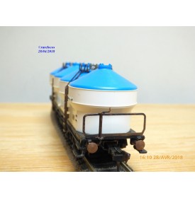 Fleischmann 5234 wagon plat porte conteneurs Lbs 598 World Travel Agency DB BO