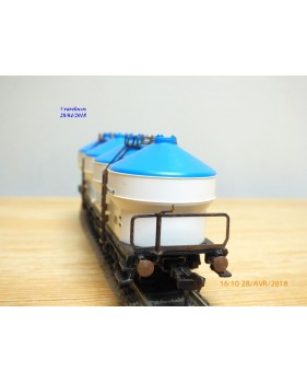 Fleischmann 5234 wagon plat porte conteneurs Lbs 598 World Travel Agency DB BO