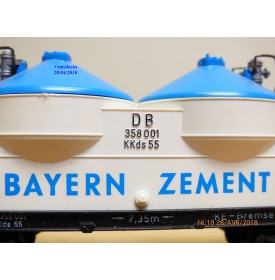 Fleischmann 5480,  wagon trémie silos à ciment  type Kkds 55   BAYERN  ZEMENT   DB    BO