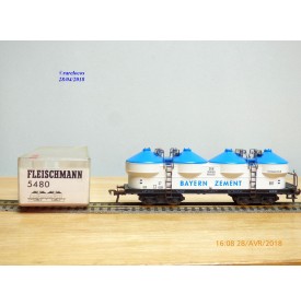 Fleischmann 5234 wagon plat porte conteneurs Lbs 598 World Travel Agency DB BO