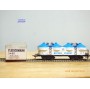 Fleischmann 5234 wagon plat porte conteneurs Lbs 598 World Travel Agency DB BO