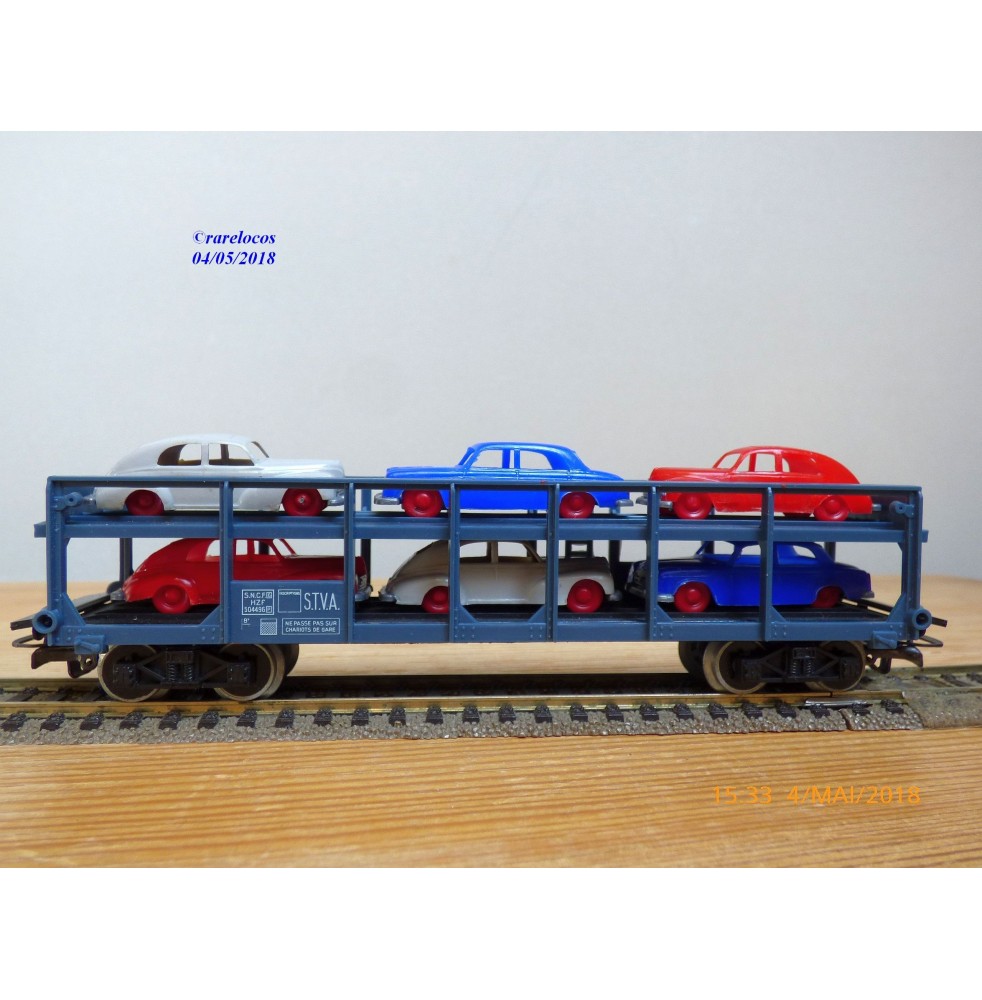 JOUEF  M654, wagon porte autos type Hzf  chargé de 6 voitures   SNCF  neuf   BO