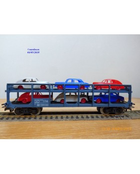 JOUEF  M654, wagon porte autos type Hzf  chargé de 6 voitures   SNCF  neuf   BO