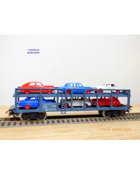 JOUEF  M654, wagon porte autos type Hzf  chargé de 6 voitures   SNCF  neuf   BO