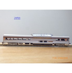 IHC  47747, voiture grandes lignes ( corrugated side Vista Dome  ) " Catenary View "   PRR   neuf   BO 