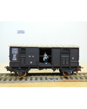 POCHER 305 / 2, rare wagon couvert type F avec personnage   FS  neuf   BO