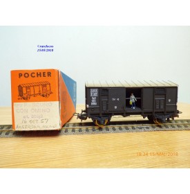 POCHER 305 / 2, rare wagon couvert type F avec personnage   FS  neuf   BO