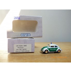 BUB  06101,  Coccinelle Volkswagen VW  police  ( Polizei )   Neuf   BO  1/87