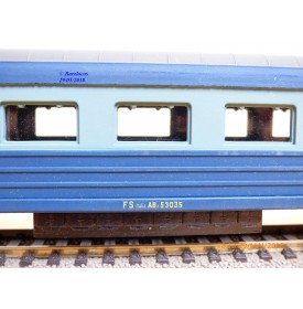 RIVAROSSI  Collesionisti   V ABZ,   voiture grandes lignes mixte de 1 ère et 2 ème classe    type ABz  bleue   FS     BO