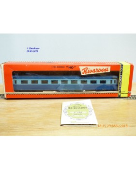 RIVAROSSI  Collesionisti   V ABZ,   voiture grandes lignes mixte de 1 ère et 2 ème classe    type ABz  bleue   FS     BO