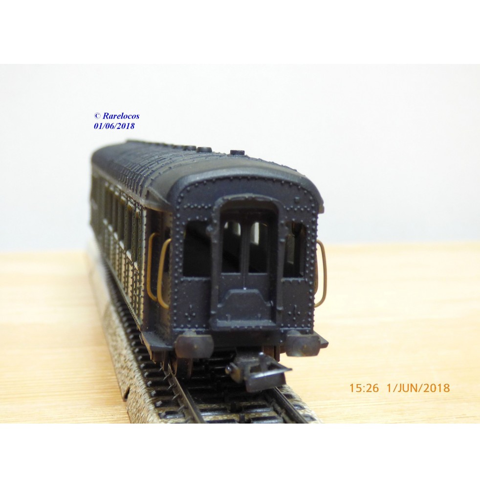 Voiture SMCF HO – 473 PLM OCEM à Rivets, 3e Classe, Verte, Métal, Rare