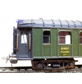SMCF 470,  voiture OCEM à rivets mixte 2 Cl. /  fourgon  B4 Dmyi 54351   SNCF
