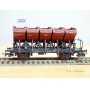 RIVAROSSI / TRIX ancien 2409,  wagon plat chargé de 4 conteneurs trémie type F-v 51   DB    BO