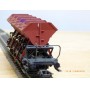 RIVAROSSI / TRIX ancien 2409,  wagon plat chargé de 4 conteneurs trémie type F-v 51   DB    BO