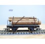 RIVAROSSI  ancien CT/A ,  wagon plat  chargé de troncs d' arbres  FS   BO