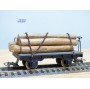 RIVAROSSI  ancien CT/A ,  wagon plat  chargé de troncs d' arbres  FS   BO