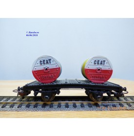 POCHER 154, wagon plat chargé 2 rouleaux de câble CEAT  FS
