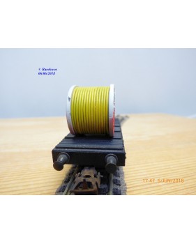 POCHER 154, wagon plat chargé 2 rouleaux de câble CEAT  FS