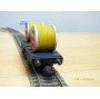 POCHER 154, wagon plat chargé 2 rouleaux de câble CEAT  FS