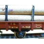 RIVAROSSI  ancien C Po L ,  wagon plat  chargé de troncs d' arbres  FS    