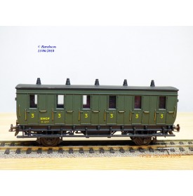 MMM RG / CLAREL  203 / 1613 , voiture ancienne  3 ème   classe  type C6    N° 6217  SNCF   neuf   BO   