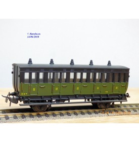 MMM-RG ???, voiture ancienne à 2 essieux de 3ème classe avec compartiment dames seules  type C6  ° 3014  EST 