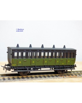 MMM-RG ???, voiture ancienne à 2 essieux de 3ème classe avec compartiment dames seules  type C6  ° 3014  EST 