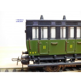 MMM-RG ???, voiture ancienne à 2 essieux de 3ème classe avec compartiment dames seules  type C6  ° 3014  EST 