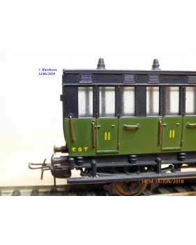 MMM-RG ???, voiture ancienne à 2 essieux de 3ème classe avec compartiment dames seules  type C6  ° 3014  EST 