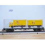 Märklin PostMuseum 1995 84668 / 95701 / 63-06, wagon plat à bogies type SSlmas 53 + camion MAN Deutsche Post  DB  neuf  BO. 