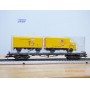 Märklin PostMuseum 1995 84668 / 95701 / 63-06, wagon plat à bogies type SSlmas 53 + camion MAN Deutsche Post  DB  neuf  BO. 