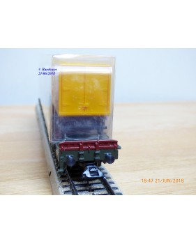 Märklin PostMuseum 1995 84668 / 95701 / 63-06, wagon plat à bogies type SSlmas 53 + camion MAN Deutsche Post  DB  neuf  BO. 