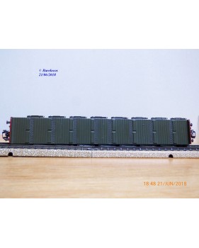 Märklin PostMuseum 1995 84668 / 95701 / 63-06, wagon plat à bogies type SSlmas 53 + camion MAN Deutsche Post  DB  neuf  BO. 