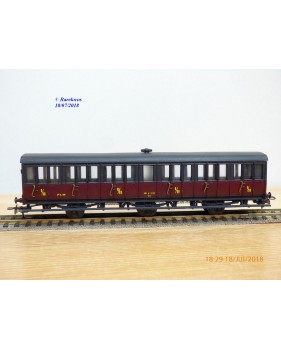 MMM-RG / Clarel 1205,  voiture ancienne à portières latérales  à  3 essieux  mixte  1/2 Cl .type AB 6 st   PLM   neuf   BO