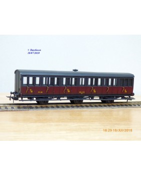 MMM-RG / Clarel 1205,  voiture ancienne à portières latérales  à  3 essieux  mixte  1/2 Cl .type AB 6 st   PLM   neuf   BO