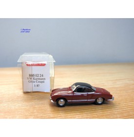 WIKING  805 02 24 ,  Volkswagen coupé Karmann Ghia rouge  et noir   neuf   BO  1/87   HO