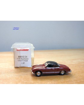 WIKING  805 02 24 ,  Volkswagen coupé Karmann Ghia rouge  et noir   neuf   BO  1/87   HO