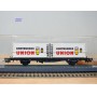 RÖWA 2329, wagon plat porte conteneur  DORTMUNDER UNION    DB     BO