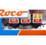 ROCO 46997, couplage de 2 wagons plats type Btmms 54 chargés de cadres REI " Von Haus zu Haus"  Neuf BO