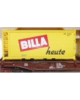 ROCO 47634, wagon poche type Sdgkkms chargé de 2 contenurs de 20 ' BILLA ÖBB Neuf BO