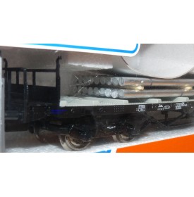 ROCO 47724, wagon plat à ranchers chargé de tuyaux d'aluminium DB Neuf  BO