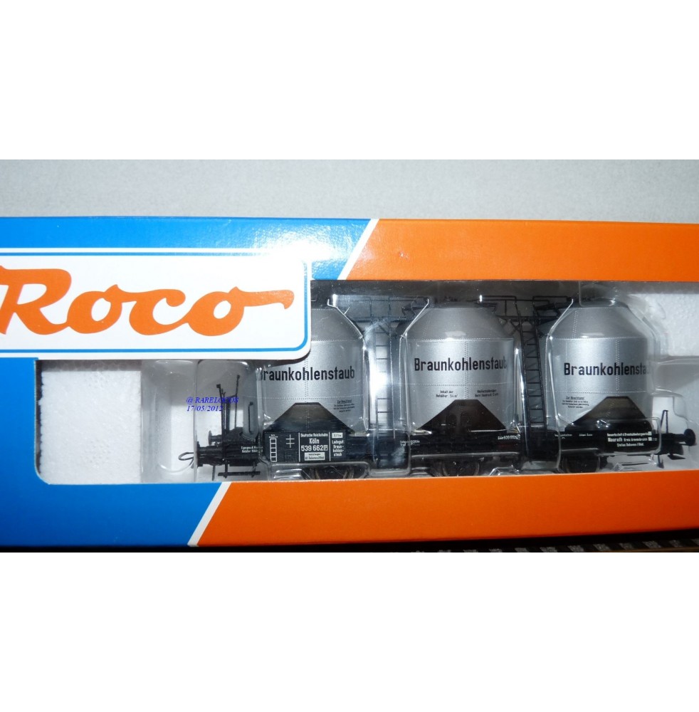 ROCO 47318,  wagon silo pour transport de lignite DR Neuf  BO